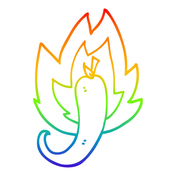 línea de gradiente arco iris dibujo dibujos animados rojo chile picante
 - Vector, Imagen