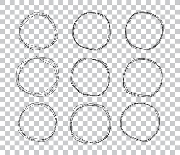 O Doodle desenhou círculos. Anéis de rabiscos desenhados à mão
 - Foto, Imagem