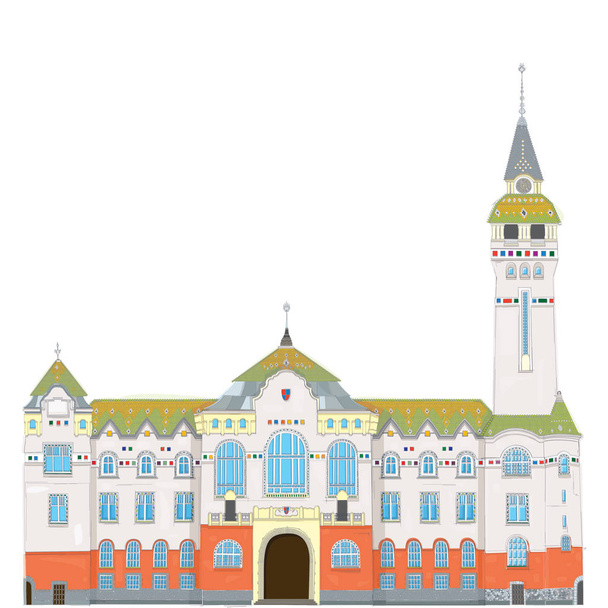 Targu Mures Administration Palace - Wektor, obraz
