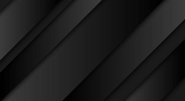 Abstract black background, diagonal lines and strips, vector illustration - Vektor, Bild