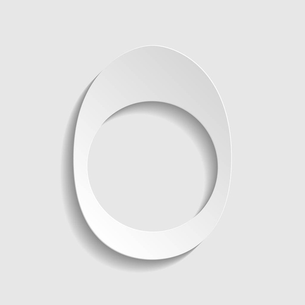 Egg with yolk. Paper style icon. Illustration. - Вектор,изображение