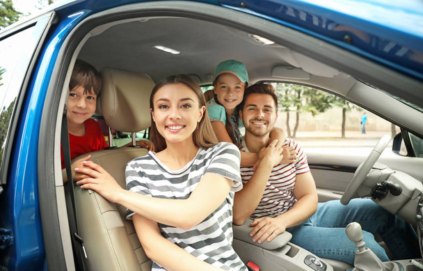 Happy family travelling by car - Foto, Imagem