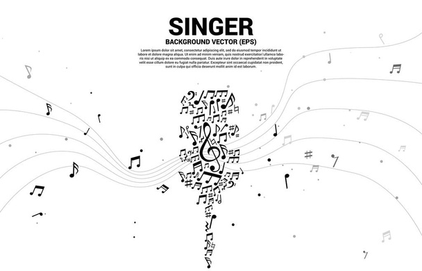 Ikona zvukového mikrofonu z melodických tanečních skladeb. koncept výtvarného stylu karaoke a koncert - Vektor, obrázek