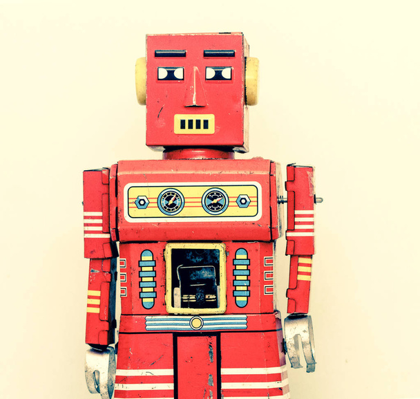 retro red robot head shot  - Photo, Image