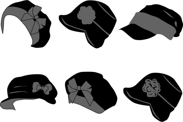 collection of caps - Vector, Image
