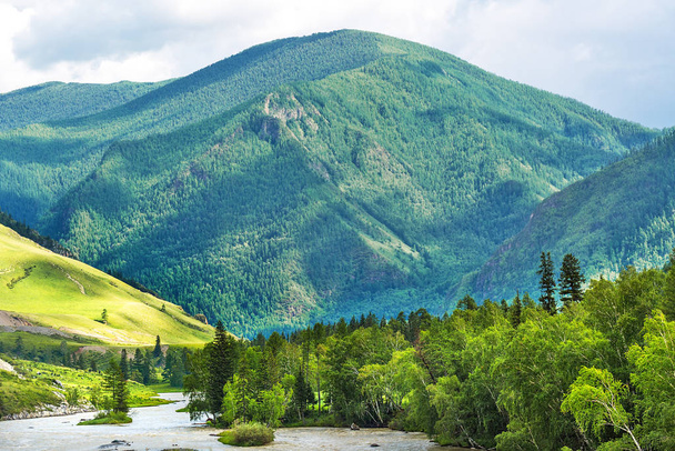 Mountain valley and river Chuya. Altai Republic, Russia - Photo, Image