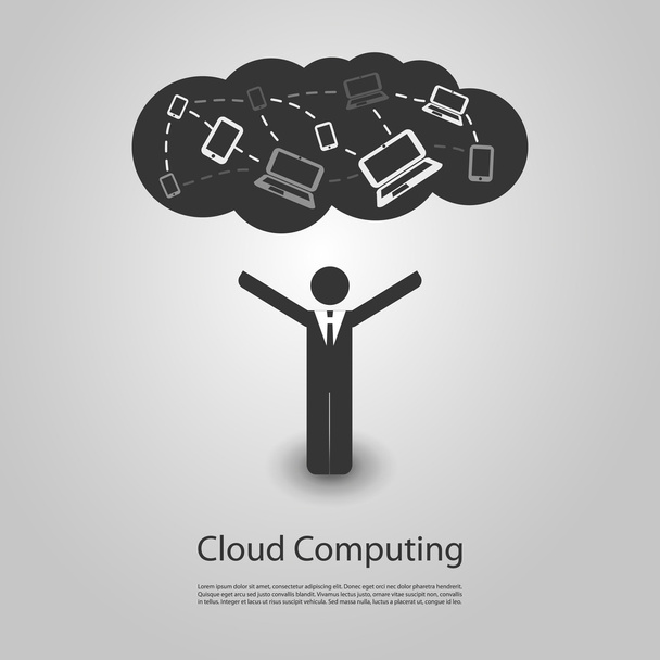 Cloud Computing design - Vektor, obrázek