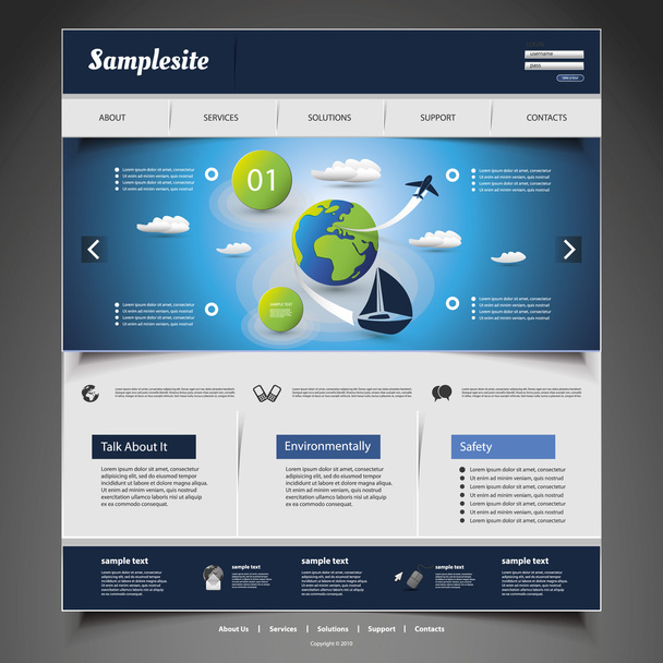 Website Template - Vetor, Imagem