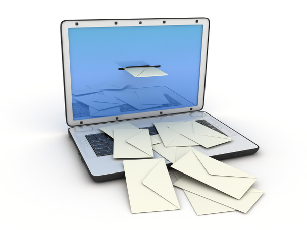 Laptop E-mail - Foto, afbeelding