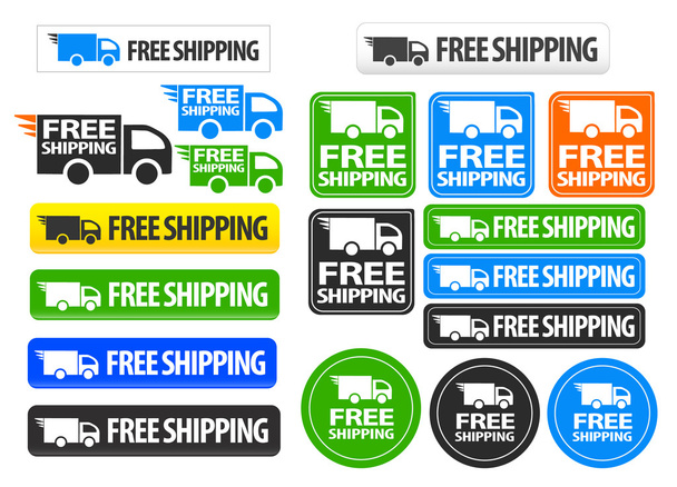 Free Shipping icons and buttons pack - Vector, Image