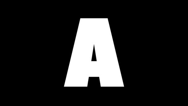 Geanimeerde zoölogische Engelse alfabet. Alpha matte bewegende afbeelding. Cartoon alligator in een achtergrond van een letter A - Video