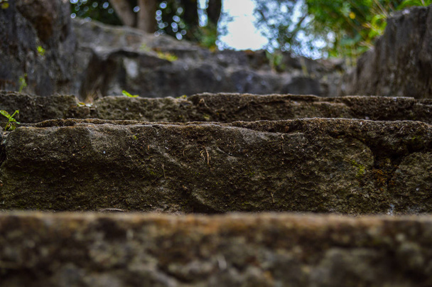 Close up of rocky stairs looking up  - Photo, Image