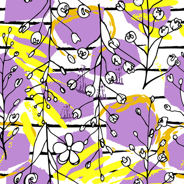 Tropical, stripe, animal motif. Seamless pattern - Vector, imagen