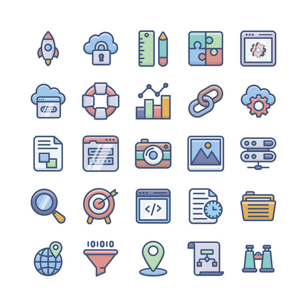 We are presenting fabulous web development flat icons pack. Editable icons are here for your ease, don't waste time just grab. - Vector, Image