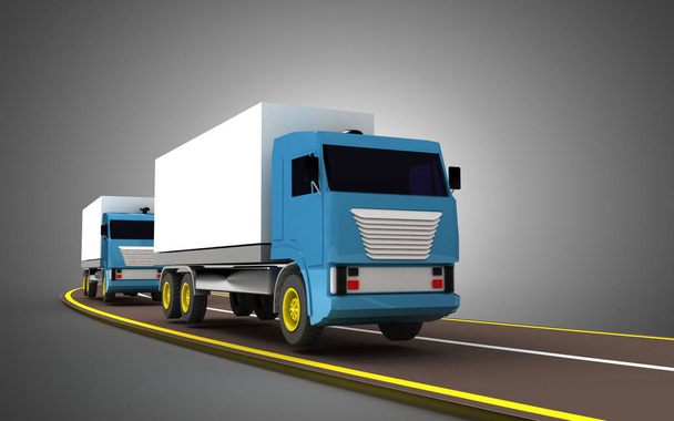 truck on freeway concept. 3d illustration - Photo, Image