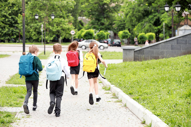 Roztomilí žáci, kteří běží v parku - Fotografie, Obrázek