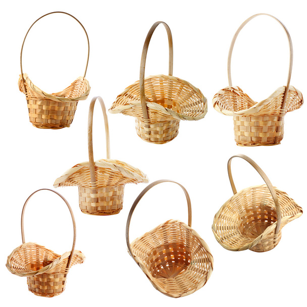 Wicker basket isolated on white - Photo, Image