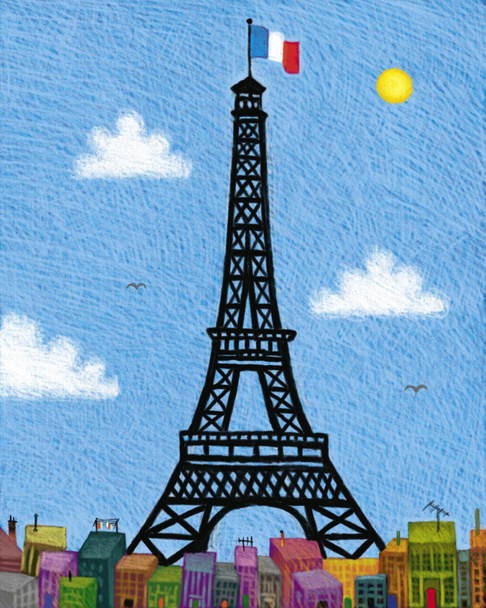  ilustrace z Eiffelovy věže - Fotografie, Obrázek