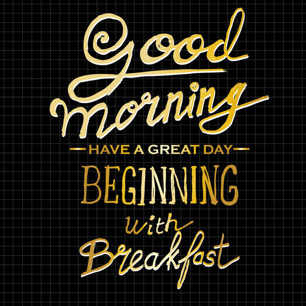 good morning, have a great day, beginning with breakfast - Vektör, Görsel