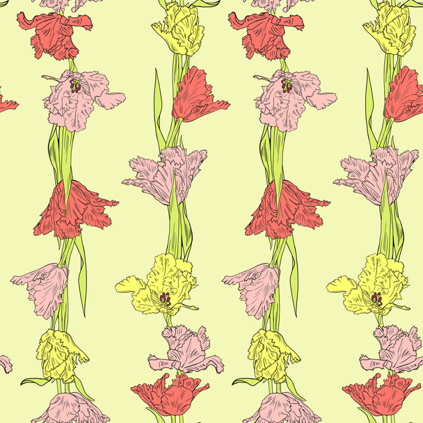 Modèle sans couture avec tulipes - Vecteur, image