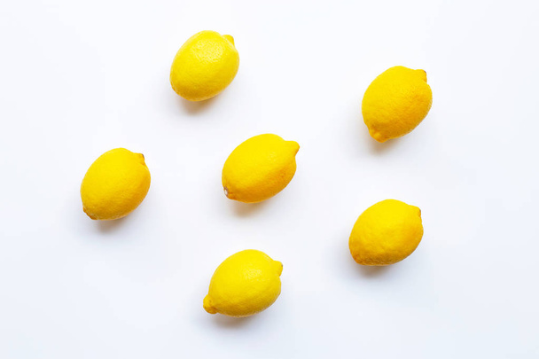 Fresh lemon  isolated on white - Фото, изображение