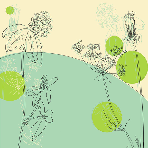 line drawing herbs - Vetor, Imagem