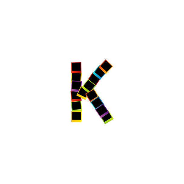 Alphabet K avec des polaroïds colorés
 - Vecteur, image