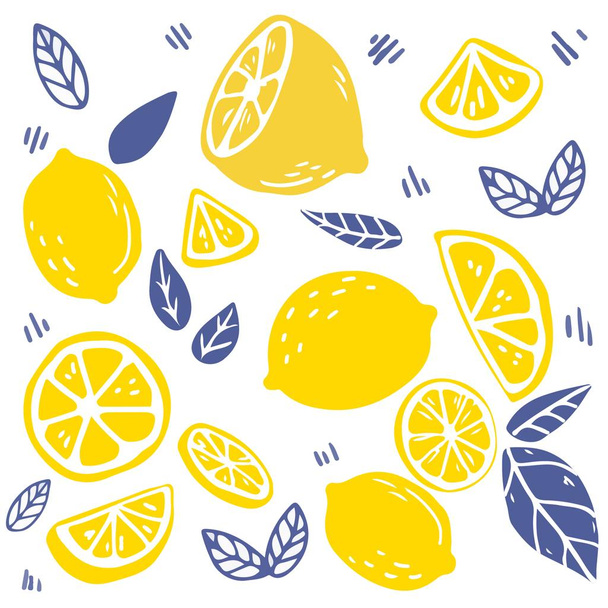 bezproblémové vzory citrony, jednoduchá vektorová ilustrace   - Vektor, obrázek