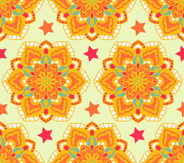 Seamless pattern with decorative circles in the style of a mandala.  Vector illustration. - Vektor, kép