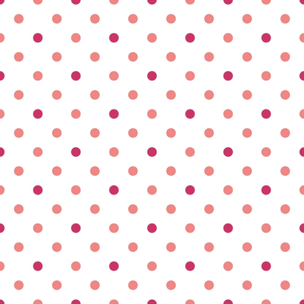 Modello vettoriale senza cuciture con pois rosa su sfondo bianco. Per carte, album, sfondi, arti, artigianato, tessuti, decorazioni o album. - Vettoriali, immagini