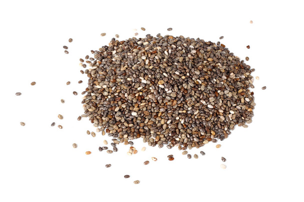 Chia seeds isolated on white background. Top view.  - Foto, immagini