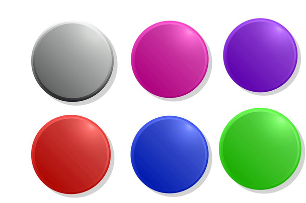 Botão de plástico colorido definido no fundo branco
 - Foto, Imagem