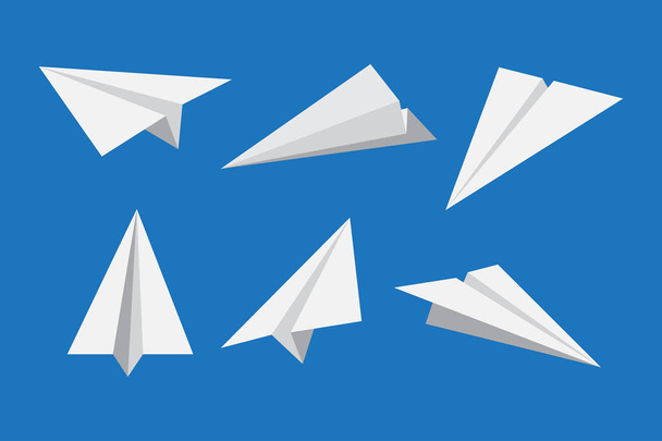 Paper plane or origami airplane icon set - Vector illustration - Διάνυσμα, εικόνα
