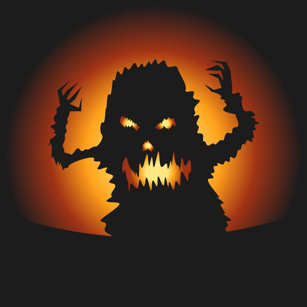 Feliz día de Halloween, el monstruo en la oscuridad, Feliz día de Halloween, monstruos en la oscuridad
 - Vector, imagen