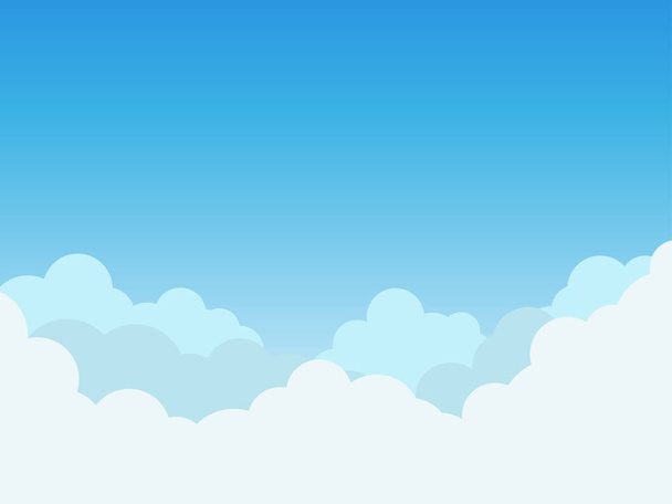 Vector illustration clouds on blue sky background - Vector, Image