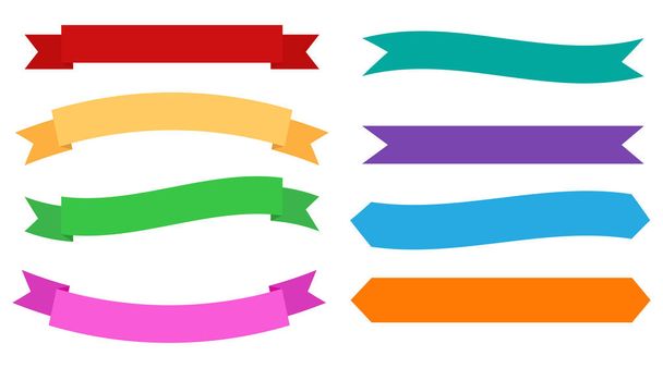Set of design banners colorful ribbons on white background - Vector illustration - Вектор,изображение