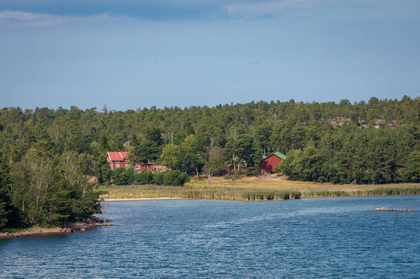 Schilderachtig landschap met eiland. aan de Baltische Zee. Aland Islands, - Foto, afbeelding