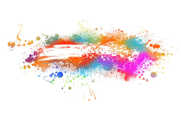 Manchas de tinta de cor arco-íris em um fundo branco. Ilustração vetorial
. - Vetor, Imagem