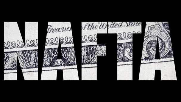 Palabra de Nafta, dinero sobre fondo negro
.    - Foto, imagen