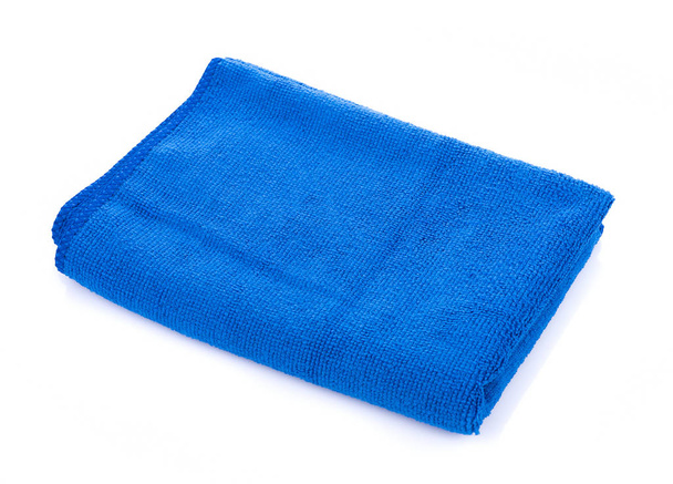 Синя тканина з мікрофібри ізольована на білому тлі
 - Фото, зображення