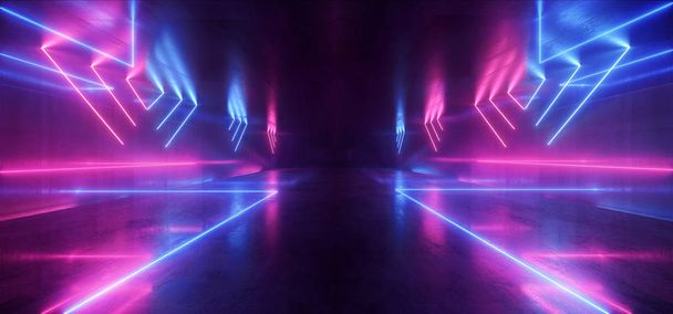 Neon gloeiende plasma retro Cyber virtuele paarse blauwe lichtgevende griep - Foto, afbeelding