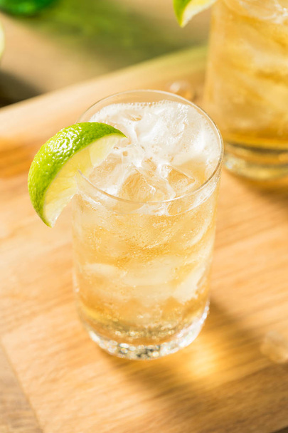 Homemade Bourbon Whiskey Ginger Lime - Photo, Image