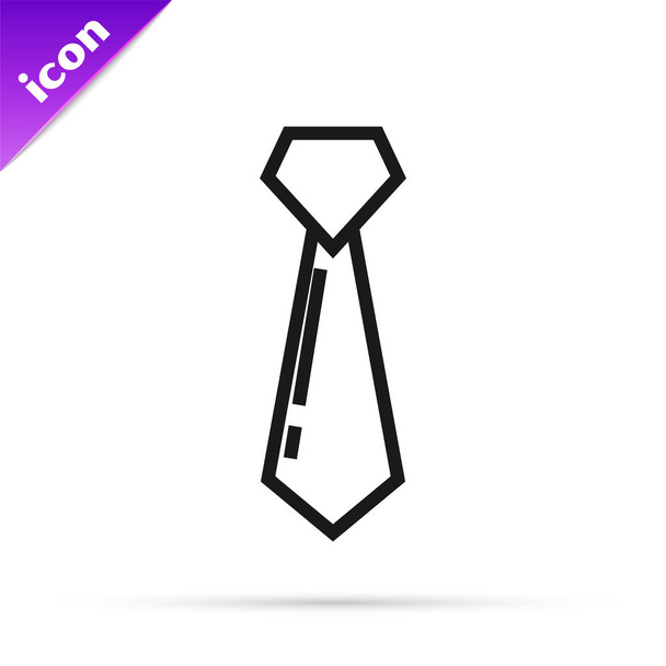 Черная линия Связь значок изолирован на белом фоне. Символ галстука и галстука. Векторная миграция - Вектор,изображение