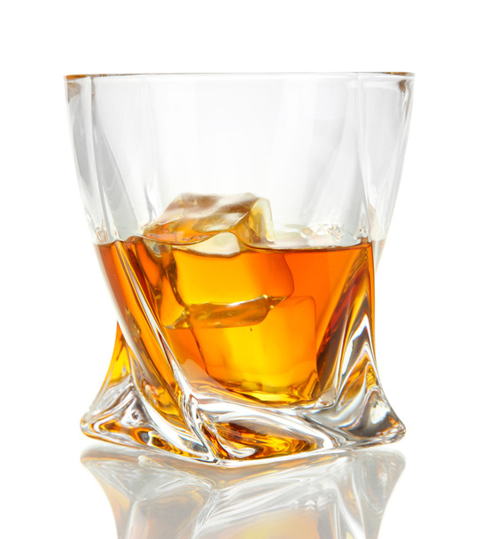 Glasses of whiskey, isolated on white - Fotoğraf, Görsel