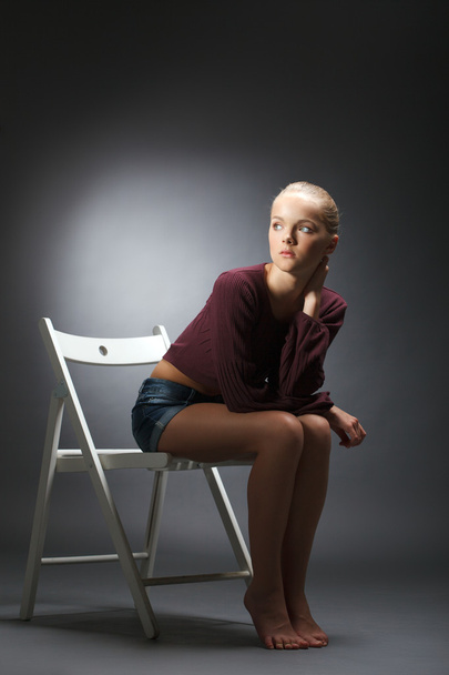 Thoughtful model posing in stylish casual clothes - Foto, Imagen