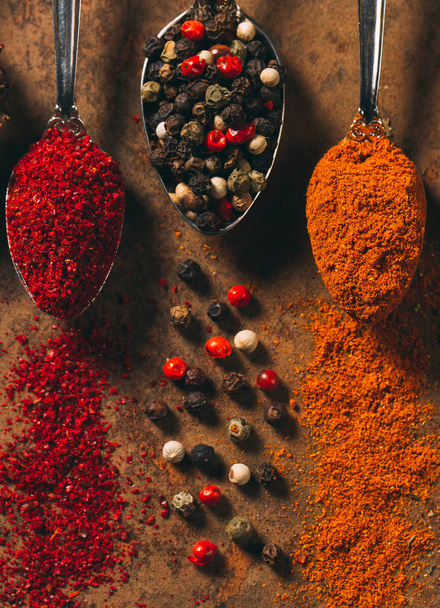 The Different Spices. Spices on stone background. - Photo, image