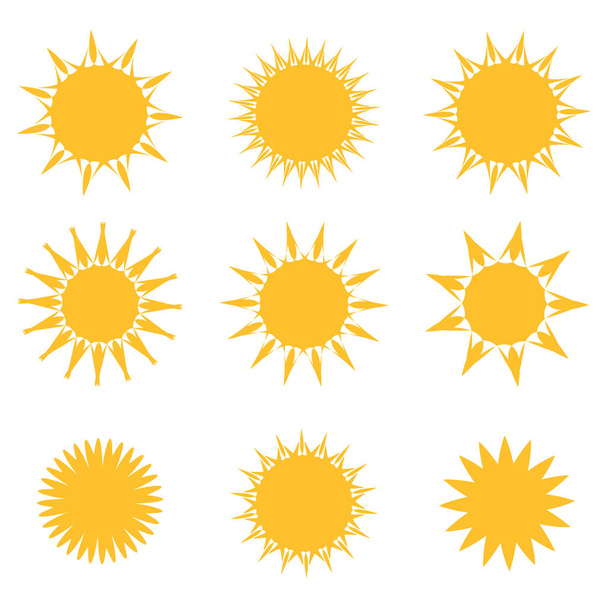 太陽のシンボルのベクトルを設定. - ベクター画像
