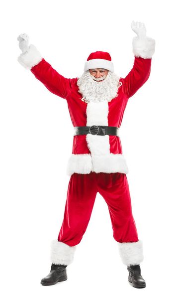 Portrait of happy Santa Claus on white background - Foto, imagen