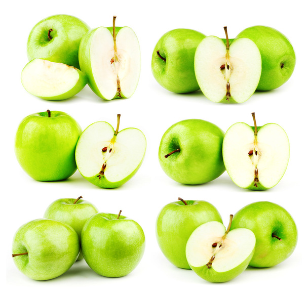 Big compilation of apples on a white background - Fotoğraf, Görsel