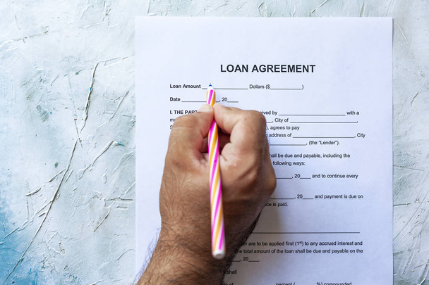 Filling Loan Agreement Form - Fotografie, Obrázek